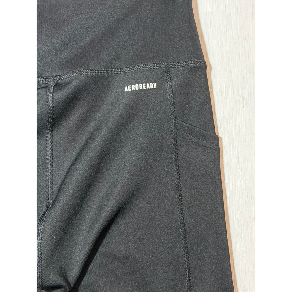 Adidas Primegreen Aeroready Leggings Black White 3-Stripe Pocket Tights Womens M - Picture 5 of 8